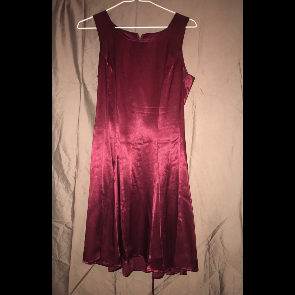 Burgundy Silk Dress
